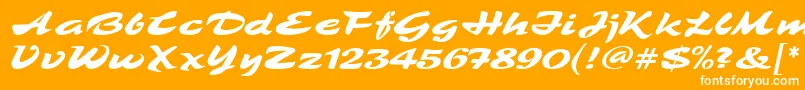 フォントTamboScriptMf – オレンジの背景に白い文字