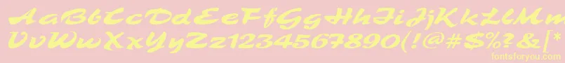 TamboScriptMf Font – Yellow Fonts on Pink Background