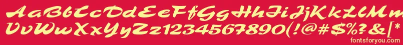 TamboScriptMf Font – Yellow Fonts on Red Background