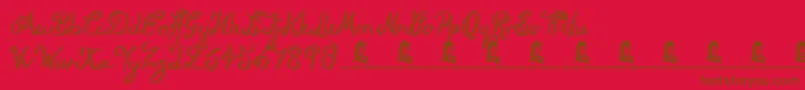 RoughScript Font – Brown Fonts on Red Background