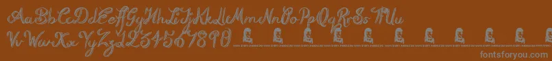 RoughScript Font – Gray Fonts on Brown Background