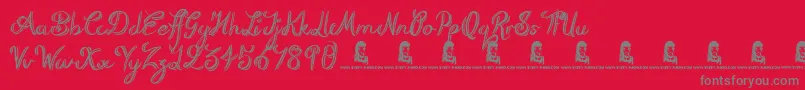 RoughScript-Schriftart – Graue Schriften auf rotem Hintergrund