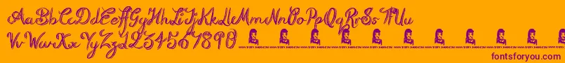 RoughScript Font – Purple Fonts on Orange Background