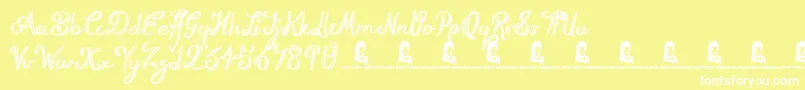 RoughScript Font – White Fonts on Yellow Background