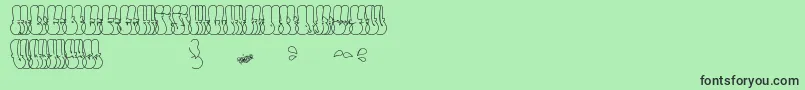 Fonte ThrowUpFont – fontes pretas em um fundo verde