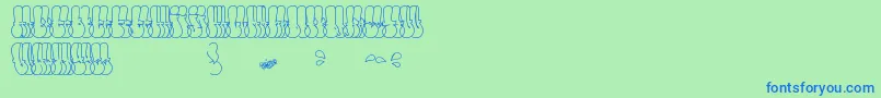 Police ThrowUpFont – polices bleues sur fond vert