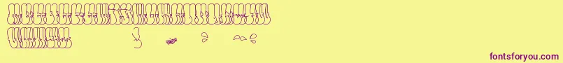 ThrowUpFont Font – Purple Fonts on Yellow Background