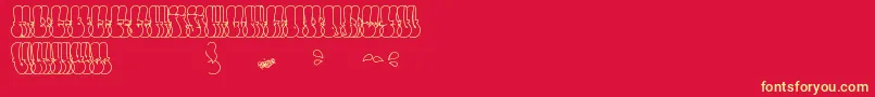 ThrowUpFont-Schriftart – Gelbe Schriften auf rotem Hintergrund