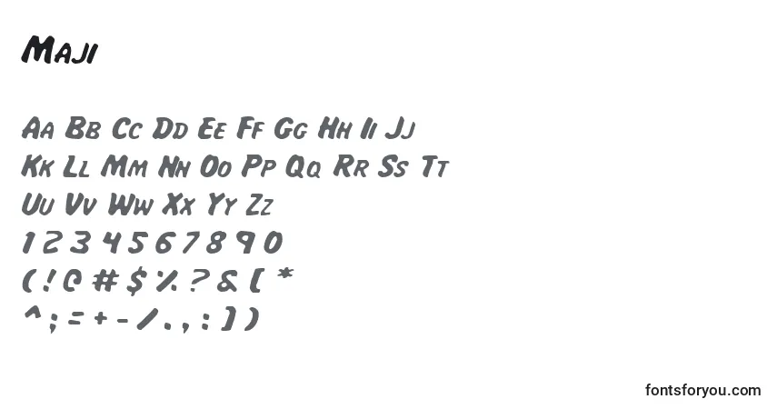 Maji-fontti – aakkoset, numerot, erikoismerkit