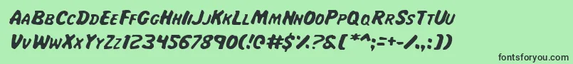 フォントMaji – 緑の背景に黒い文字
