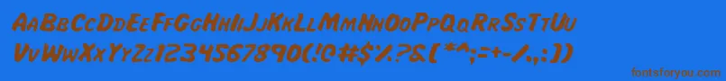 Maji Font – Brown Fonts on Blue Background