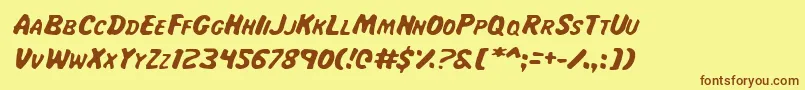 Шрифт Maji – коричневые шрифты на жёлтом фоне