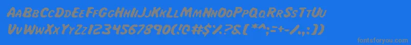 Maji Font – Gray Fonts on Blue Background
