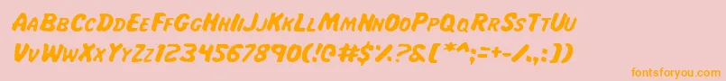 Maji Font – Orange Fonts on Pink Background