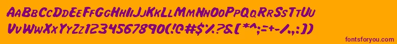 フォントMaji – オレンジの背景に紫のフォント