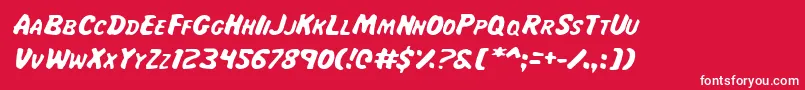 Maji Font – White Fonts on Red Background