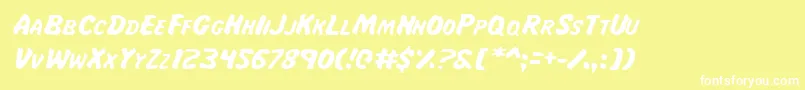 Maji Font – White Fonts on Yellow Background