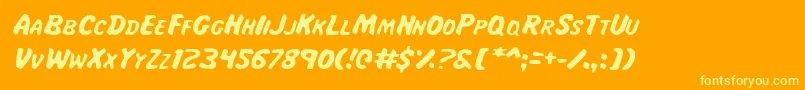 Maji Font – Yellow Fonts on Orange Background