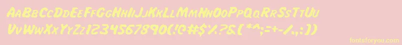 Maji Font – Yellow Fonts on Pink Background