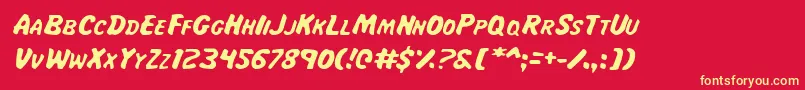 Maji Font – Yellow Fonts on Red Background