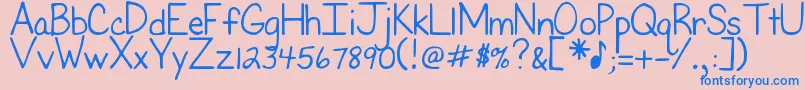 DjbFirstGradeTeacher Font – Blue Fonts on Pink Background