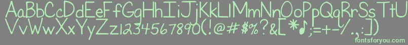 DjbFirstGradeTeacher Font – Green Fonts on Gray Background