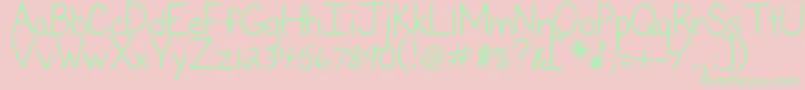 DjbFirstGradeTeacher Font – Green Fonts on Pink Background