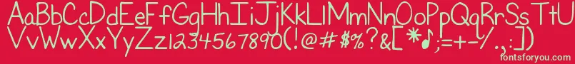 DjbFirstGradeTeacher Font – Green Fonts on Red Background