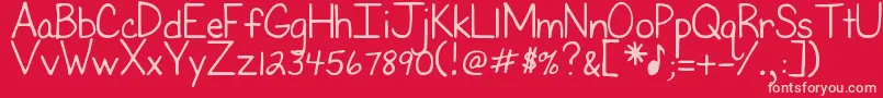 DjbFirstGradeTeacher Font – Pink Fonts on Red Background