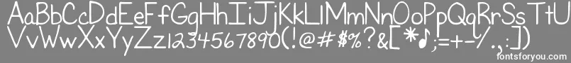 DjbFirstGradeTeacher Font – White Fonts on Gray Background