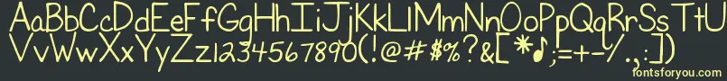 DjbFirstGradeTeacher Font – Yellow Fonts on Black Background