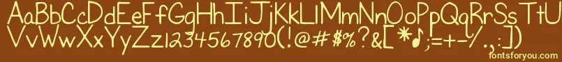 DjbFirstGradeTeacher Font – Yellow Fonts on Brown Background