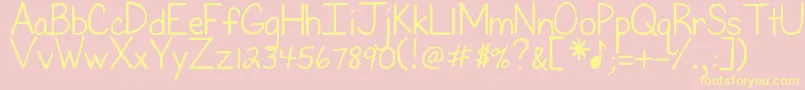 DjbFirstGradeTeacher Font – Yellow Fonts on Pink Background