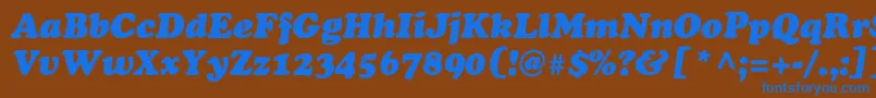Шрифт AgcoopercyrItalicNormal – синие шрифты на коричневом фоне