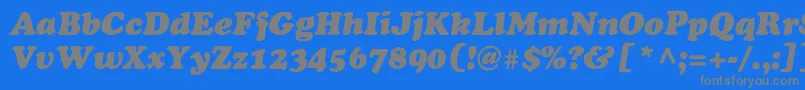 フォントAgcoopercyrItalicNormal – 青い背景に灰色の文字