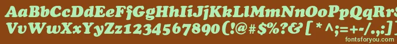 Шрифт AgcoopercyrItalicNormal – зелёные шрифты на коричневом фоне
