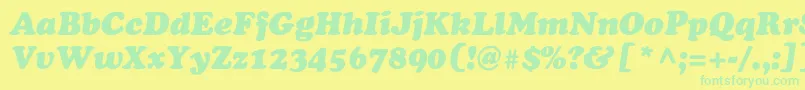 AgcoopercyrItalicNormal Font – Green Fonts on Yellow Background
