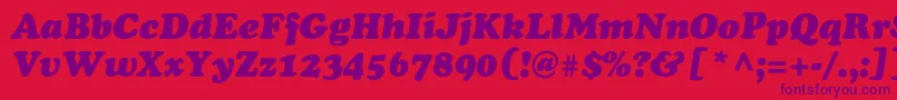 Шрифт AgcoopercyrItalicNormal – фиолетовые шрифты на красном фоне