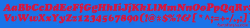 AgcoopercyrItalicNormal Font – Red Fonts on Blue Background
