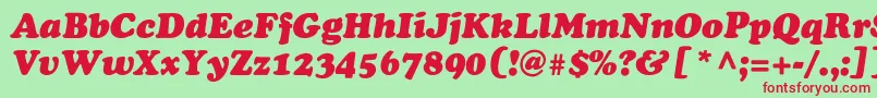 AgcoopercyrItalicNormal-Schriftart – Rote Schriften auf grünem Hintergrund