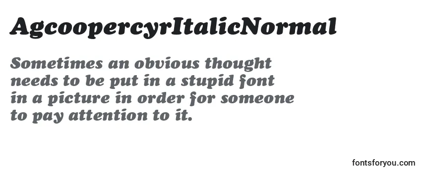 AgcoopercyrItalicNormal Font