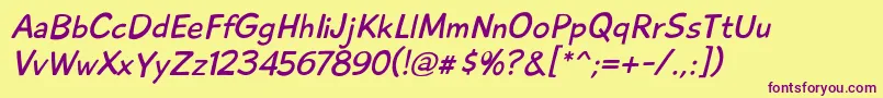 Playtimewithhottoddiesoblique Font – Purple Fonts on Yellow Background