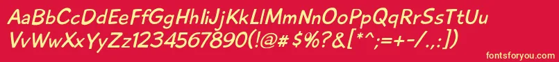 Playtimewithhottoddiesoblique Font – Yellow Fonts on Red Background