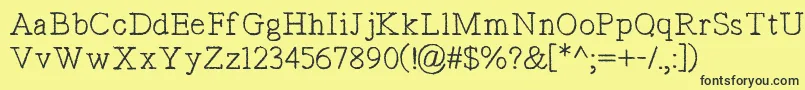 TypistsPseudonym Font – Black Fonts on Yellow Background