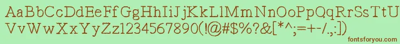 TypistsPseudonym Font – Brown Fonts on Green Background