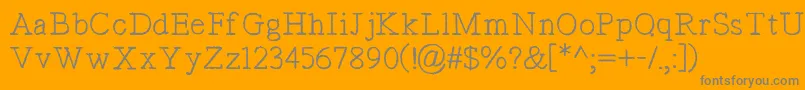 TypistsPseudonym Font – Gray Fonts on Orange Background