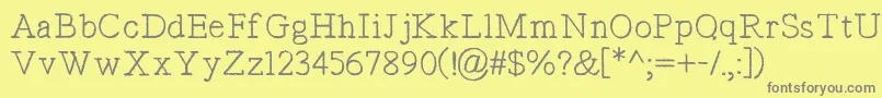 TypistsPseudonym Font – Gray Fonts on Yellow Background