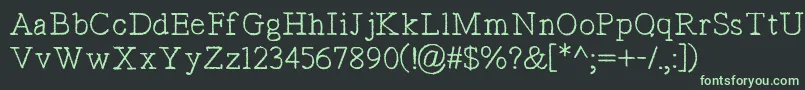 TypistsPseudonym Font – Green Fonts on Black Background
