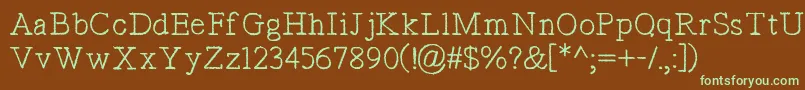 TypistsPseudonym Font – Green Fonts on Brown Background