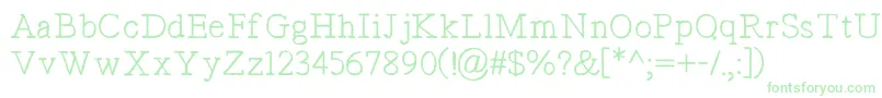 TypistsPseudonym-Schriftart – Grüne Schriften auf weißem Hintergrund